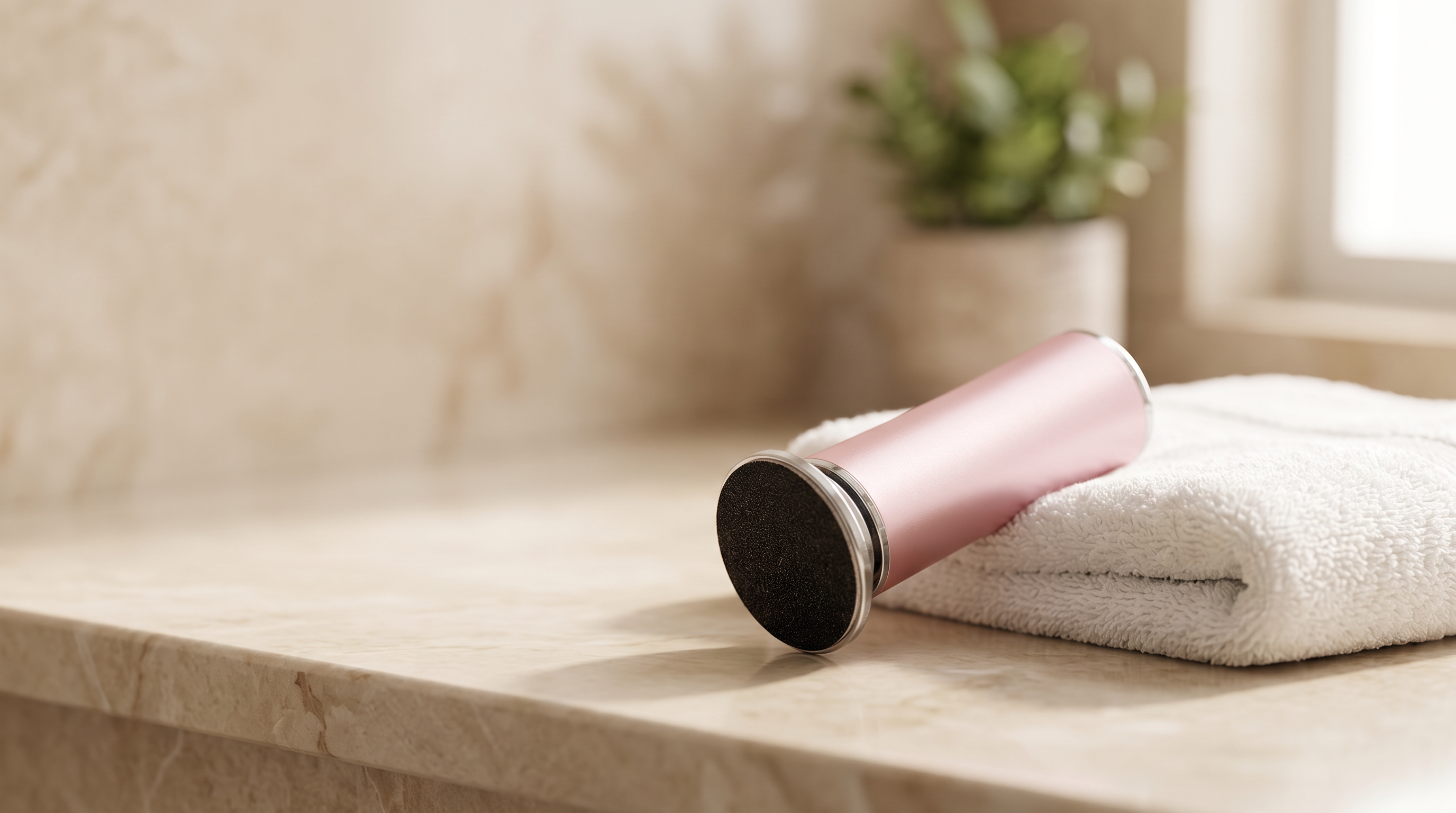 VelvetHeel Pro on a warm marble bathroom counter